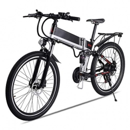 WM Bike WM 26 Inch Aluminum Alloy Folding Electric Bike 48v500w Lithium Battery Assisted Mountain Bike Moped Power Bike Suitable For Teenagers Men And Ladies, Black
