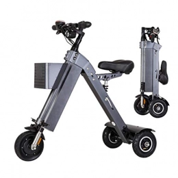 WM Bike WM Aluminum Alloy Electric Bicycle / foldable Portable Smart Mini Electric Tricycle Solid Mechanical Triangle Design Structure 48V10A Lithium Battery Cruising Range 40km Maximum Load 150KG, Gray