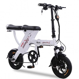 WM Folding Electric Scooter 12 Inch 48v Electric Bike with 20ah Lithium Battery City Bike Maximum Speed 35 Km/H Disc Brake,White