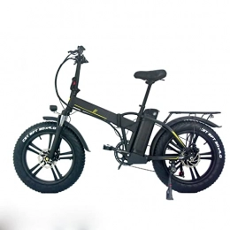 WMLD Bike WMLD 500W Electric Bike Foldable 20 Inch 4.0 Fat Tire Max 45km / H 48W Electric Folding Electric Bicycle Beach Snow Ebike (Color : Black)