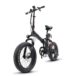 WMLD Electric Bike WMLD Electric Bike Foldable for Adults 500W High Speed Motor 48V Li-Ion Battery 20 Inch 4.0 Fat Tires Electric Bicycle Snow Ebike (Color : Black)