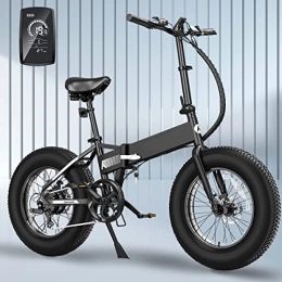 WOGQX Electric Bike WOGQX 20" X 4.0 Fat Electric Bike for Adults 48V 10AH Folding Electric Bike, Max Speed 28MPH Shimano 7-Speed, Adult Electric Bicycles, Bike Lithium Battery