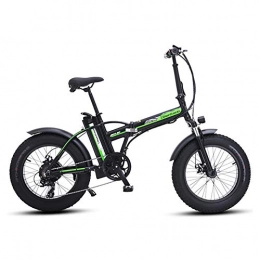 WOkismx Bike WOkismx 20-Inch Foldable Electric Bicycle, 500W Beach Bike, 48V Removable Battery, Maximum Load-Bearing 180KG, 7-Speed Transmission, Green