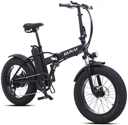 Woodtree Electric Bike Woodtree 20 inch Electric Snow Bike 500W Folding Mountain Bike with Rear Seat with 48V 15AH Lithium Battery and Disc Brake (Black)