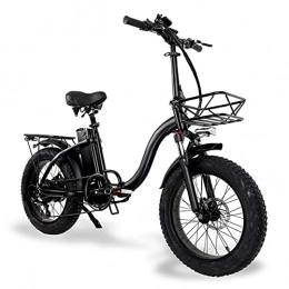 WPeng Electric Bike WPeng Electric Bike, Portable Urban Folding E-Bike, Unisex Adults MTB, 750W Folding Electric Bike, 20 Inch 4.0 Fat Tire Mountain Bike, 48V Lithium Battery, Front & Rear Disc Brake