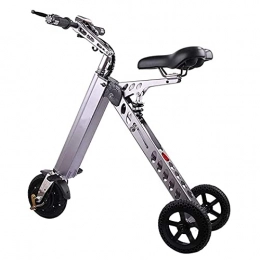 WPeng Bike WPeng Portable Electric Bikes, Urban Folding E-bike, 8" Three-Wheel Electric Car, 250W Motor 36V 7.2Ah Lithium Battery, Smart Electric Rechargeable Bicycle, Top Speed 20km / h, Silver