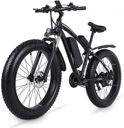 WQFJHKJDS Electric Bike WQFJHKJDS Electric Mountain Bike 26 Inch 1000w With Fat Tyre, 48V 17Ah Removable Battery, 3.5" LCD Display, 21-Speed Gear (Color : Black)