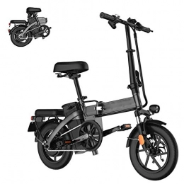 WSHA Electric Bike WSHA 14'' Folding Electric Bike, 350W Electric Commuter Bicycle with 48V 14.4AH Lithium Ion Battery, Pedal Assist, for Teenager Adults, Loading 150kg / 330lbs