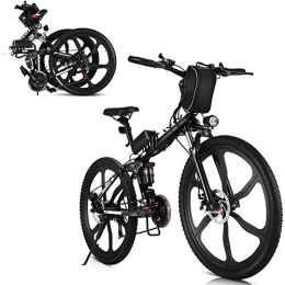 WSHA Electric Bike WSHA 350W Electric Bikes 26 Inch Folding Electric Mountain Bicycle 48V 10Ah Removable Lithium Battery 21 Speed City Ebike Cruiser Commuter Bicycle
