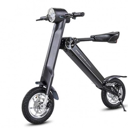 WUS Electric Bike Wu's 14 Inches Folding Electric Bike, Lithium Ion Battery, Front And Rear Disc Brakes, LCD Display, 25KM / H, Driving Range 40Km, One-Piece Wheel, Black