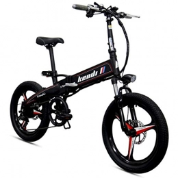 WUS Bike Wu's 20 Inches Folding Electric Bike, Hidden Lithium Ion Battery, Disc Brakes, LCD Display, 30KM / H, Shock Absorber, Driving Range 40KM, 7 Speeds, Black
