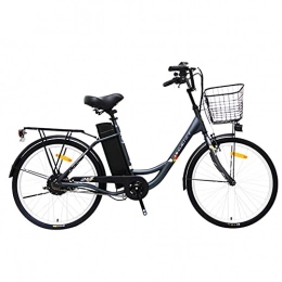 WXDP Bike WXDP Self-propelled Adults City electric bike, 250 W brushless motor 24 inch travel e-bike 36V 10.4Ah removable battery with rear seat unisex, black