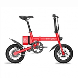 WXJWPZ Bike WXJWPZ Folding Electric Bike 16 Inch Aluminum Alloy Electric Bike Front And Rear Double Lamp Ebike Riding Travel Electric Bicycle, Red