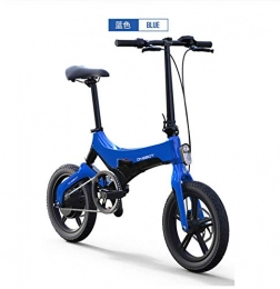 WXJWPZ Electric Bike WXJWPZ Folding Electric Bike 16 Inch Folding Electric Bike Lightweight Alloy Ebike 36V250W Smart Bicycle, Blue