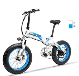 WXJWPZ Bike WXJWPZ Folding Electric Bike 20 Inch Folding Mountain Bike 500W 48V 14.5Ah Lithium Battery Bike Electric Bike, Blue