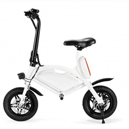 WXJWPZ Electric Bike WXJWPZ Folding Electric Bike For Adult Aluminum Alloy Frame Mini Type 12inch 6.6AH Battery Two Wheel Brushless Electric Bicycle, White