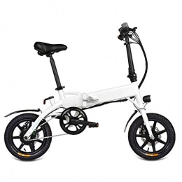 WXX Bike WXX 14 Inch Aluminum Alloy Folding Electric Bicycle Anti-Skid Shockproof Riding Electric Off-Road Bicycle Suitable for Camping, White
