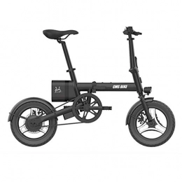 WXX Electric Bike WXX 14-Inch Portable Aluminum Alloy Folding Electric Car with 3 Built-In Riding Modes, Five-Speed Electronic Shift Adult Small Electric Battery Bike, Black