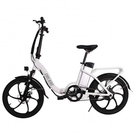 WXX Bike WXX 20 Inch Aluminum Alloy Folding Electric Bicycleremovable 36V / 10Ah Lithium-Ion Battery Pack Integrated Dual Disc Brakes Adult Travel Small Battery Car, White