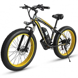 WXX Electric Bike WXX 26 * 4.0 Inch Large Tire Foldable Electric Bicycle 500W 48V 15AH Aluminum Alloy Lithium Battery Beach Snowmobile LCD Monitor Moped, black yellow