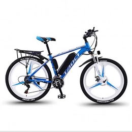 WXX Electric Bike WXX 26-Inch Magnesium Alloy LEC Liquid Crystal Display Electric Bicycle Removable Lithium-Ion Battery Off-Road Adult Variable Speed Car Three-Color Optional, Blue, 13AH