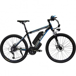 WXX Electric Bike WXX 350W 26-Inch Electric Mountain Bike Double-Disc Brake Removable Large-Capacity Lithium-Ion Battery (48V 10AH) Bicycle 21-Speed Gear Three Working Modes, black blue