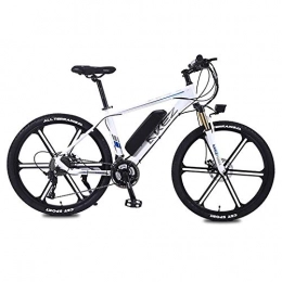 WXX Electric Bike WXX 350W Adult Electric Mountain Bike, 26Inch 36V E-Bike with 13Ah Lithium Battery, Double Disc Brake City Bicycle Endurance Mileage 45Km, White, 10AH