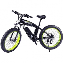 WXX Electric Bike WXX Adult Electric Bike, 26 Inches Fat Tire Snow Bike, 350W 48V 10AH Removable Lithium-Ion Battery Bicycle Ebike, Beach Electric Car, for Outdoor Cycling, black green