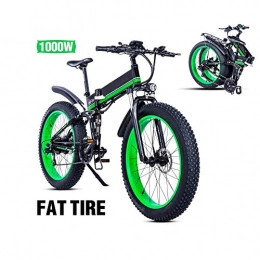 WYL Electric Bike WYL 26 Inch Folding Fat Tire Electric Bike 48V 1000W Motor Snow Electric Bicycle 21 Speed Mountain Electric Bicycle Pedal Assist Lithium Battery Hydraulic Disc Brake