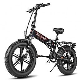 WZW Bike WZW EP2 Adults Mountain Electric Bike 20inch 750W 4.0 Fat Tire Folding Ebike 48V / 12.8Ah Removable Lithium Battery Electronic Bicycle 7 Speed Gears (Color : Black, Size : 2b)
