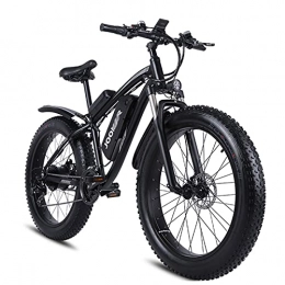 WZW Bike WZW JM02S 1000W Adults Electric Bike 48V17Ah 4.0 Fat Tire Mountain Ebike Kit 21 Speed Gears Waterproof Electric Bicycle with LCD Display (Color : Black, Size : 2 Battery)