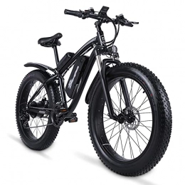 WZW Bike WZW MX02S 26'' Electric Bike for Adults 4.0 Fat Tire Mountain Ebike 1000W Brushless Motor 48V 17Ah Removable Lithium-Ion Battery Bicycl Professional 21 Speed Gears (Color : Black)