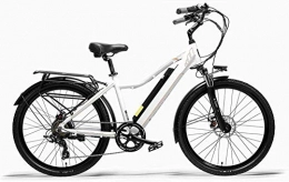 XBSLJ Bike XBSLJ Electric Bikes, Folding Bikes Folding Ebike Aluminum Alloy Dual Disc Brakes 26 inch Pedal Assist Bicycle Frame Oil Spring Suspension Fork 90KM for Adults-White