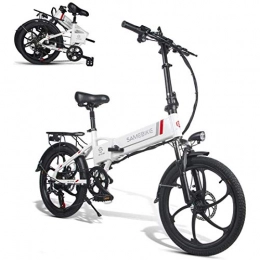 XCBY Electric Bike XCBY Electric Bike Folding E-Bike - Electric Moped Bicycle with 48V 350W Motor Remote Control White