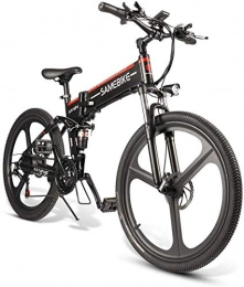 XCT Electric mountain bike, 26-inch foldable electric bike with 48V 10.4Ah lithium-ion battery, high resistance and 21-speed shock absorption