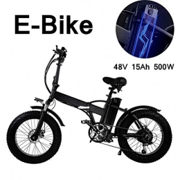 xfy-01 Electric Bike xfy-01 20" Fat Tire Electric Bike - Electric Bike E-Bike - 48V 500W 15Ah Lithium-Ion Battery - Black - Outdoor Sports / Leisure
