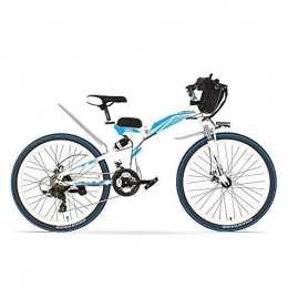 XHCP Bike XHCP bicycle Mountain bike K660 26 Inches Strong Powerful E Bike, 48V 12AH 500 / 240W Motor, Full Suspension High-carbon Steel Frame, Pedal Assist Folding Electric Bicycle, Disc Brake.