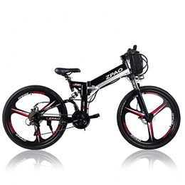 XHCP Bike XHCP bicycle Mountain bike KB26 21 Speed Folding Electric Bicycle, 48V 10.4Ah Lithium Battery, 350W 26 Inch Mountain Bike, 5 Level Pedal Assist, Suspension Fork