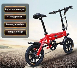 XHHXPY Disc Folding Electric Bike Portable And Easy Short Charge Lithium-Ion Battery And Silent Motor Folding Adult Ultra Light 14 Inch 36V Lithium Battery for Men And Women Small Moped,Red