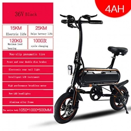 XHHXPY Electric Bike XHHXPY Electric Bike Folding Ladies Electric Bicycle Small Electric Car Adult Lithium Battery Driving Car Battery, Black
