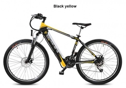 xianhongdaye Bike xianhongdaye 26-inch electric bicycle 48V10ah lithium battery hidden in the frame Lightweight electric bicycle LED car-grade lighting-Black yellow