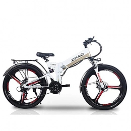 xianhongdaye Bike xianhongdaye 26-inch folding electric bicycle 48V 10.4Ah lithium battery 350W mountain bike 5 level pedal auxiliary suspension fork-white