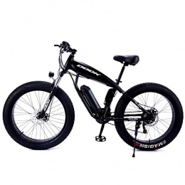 xianhongdaye Bike xianhongdaye 26-inch mountain snow bike, electric lithium battery, lightweight and fat tires, front and rear mechanical disc brakes, off-road bicycles-black