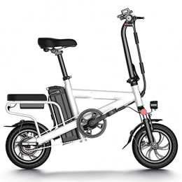 Xiaokang Electric Bike Xiaokang Folding Electric Bike, 12 inch E-Bike Scooter Portable City Speed Bike 3 Modes with LED Lighting Unisex Electric Assisted Bicycle Outdoor Riding, White