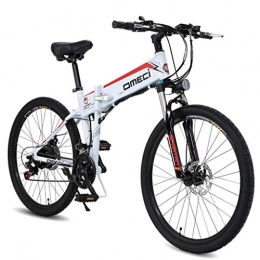 Xiaotian 26 Inch Electric Folding Bicycle Bicycle Road Bike Double Suspension 48V10ah 300W Motor, Aluminum Alloy Frame,White