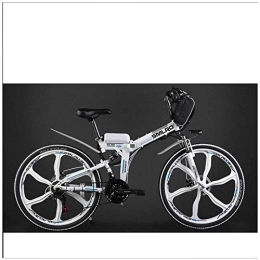 Xiaotian Bike Xiaotian Electric Folding Bike City Mountain Bike Adult Moped, Lithium Battery 48V 26 Inch Power Battery Car, White
