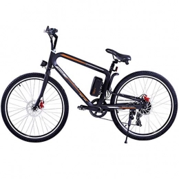 XWQXX Electric Bike Long Distance E Bike - Hybrid Bike Perfect for Road and Country Trails,Black-OneSize