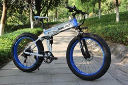 XXCY Electric Bike XXCY 1000W ebike Fat Tire Electric Bike Folding Mountain Bike 26' Full Suspension 48V12AH 21 Speeds Pedal Assist (white)
