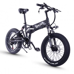 XXCY Electric Bike XXCY 20 Inch Fat Tire, 36v 500w Motor, Foldable Bicycle, Electric Bike, Mobile Lithium Battery Shimano 7 Speed Hydraulic Disc Brake (black)