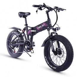 XXCY Bike XXCY 20 Inch Fat Tire, 36v 500w Motor, Foldable Bicycle, Electric Bike, Mobile Lithium Battery Shimano 7 Speed Hydraulic Disc Brake (purple)